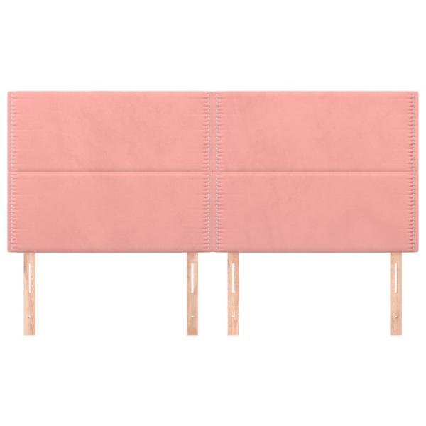 Kopfteile 4 Stk. Rosa 100x5x78/88 cm Samt