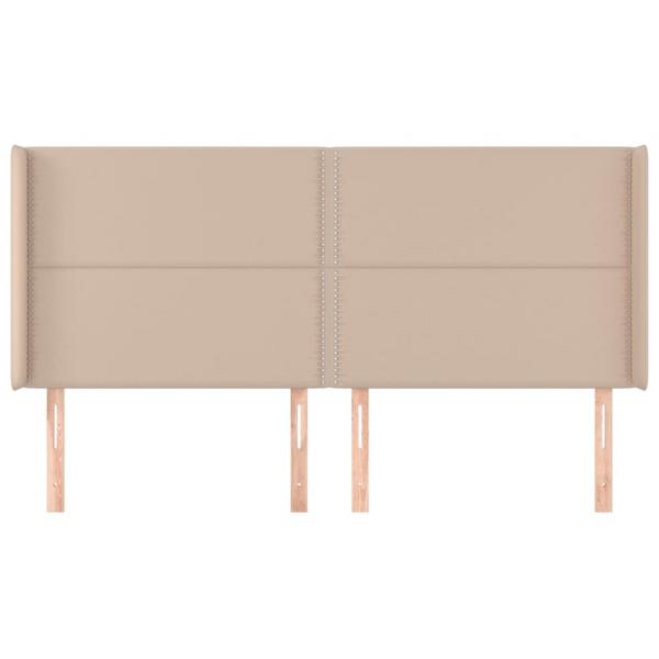 Kopfteil mit Ohren Cappuccino-Braun 183x16x118/128cm Kunstleder