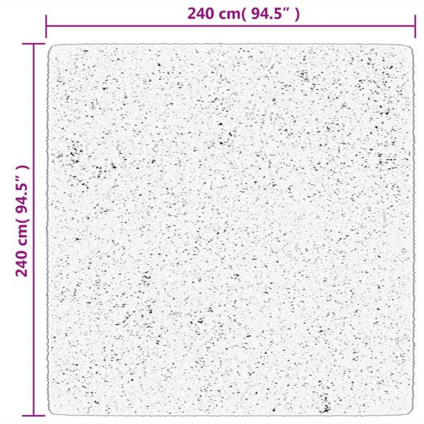 Teppich HUARTE Kurzflor Weich und Waschbar Anthrazit 240x240 cm