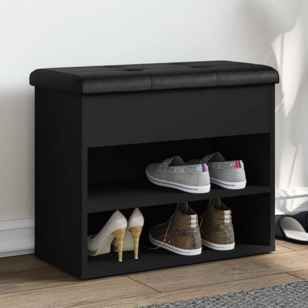 ARDEBO.de - Schuhbank Schwarz 62x32x50 cm Holzwerkstoff
