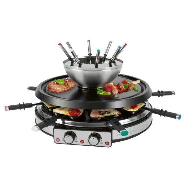 ARDEBO.de ProfiCook Raclette-/Fonduekombination PC-RG/FD 1245, 1900 W, Edelstahl (501245)