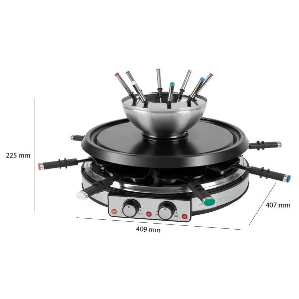 ProfiCook Raclette-/Fonduekombination PC-RG/FD 1245, 1900 W, Edelstahl (501245)