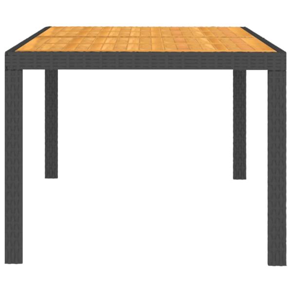 5-tlg. Garten-Essgruppe mit Kissen Poly Rattan Schwarz