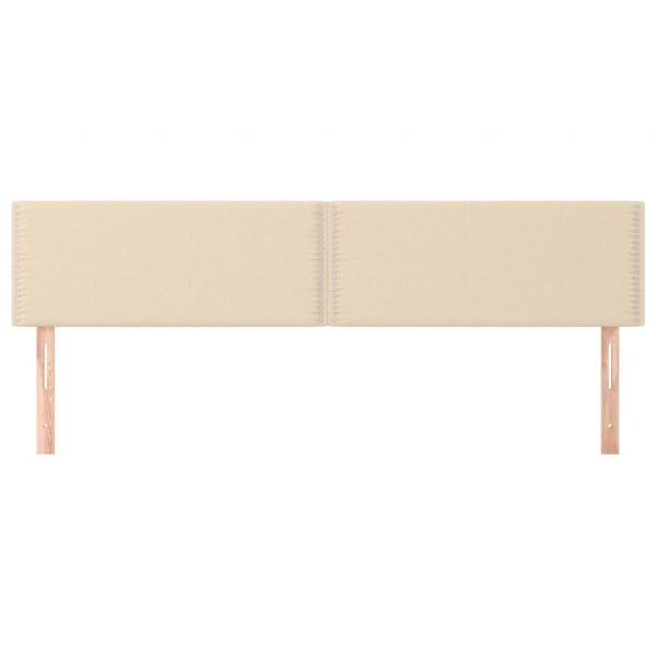 Kopfteile 2 Stk. Creme 100x5x78/88 cm Stoff