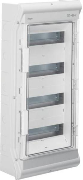 ARDEBO.de Hager VE412SN Kleinverteiler, IP65, 48 Platzeinheiten, ohne Leitungseinführung, lichtgrau