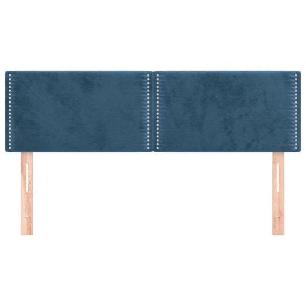 Kopfteile 2 Stk. Dunkelblau 72x5x78/88 cm Samt