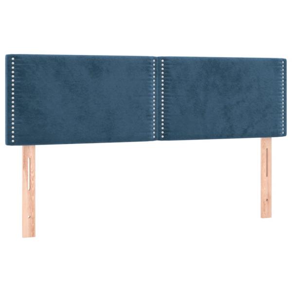 Boxspringbett mit Matratze & LED Dunkelblau 140x190 cm Samt