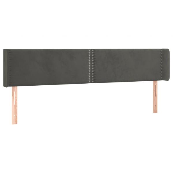 LED Kopfteil Dunkelgrau 163x16x78/88 cm Samt