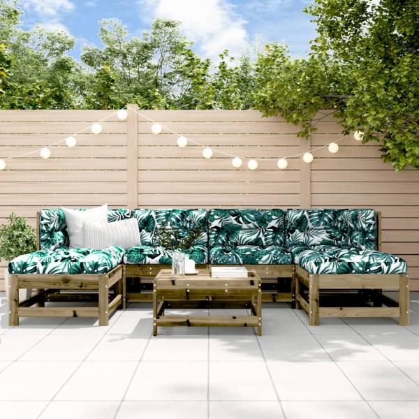 ARDEBO.de - 7-tlg. Garten-Lounge-Set Kiefernholz Imprägniert