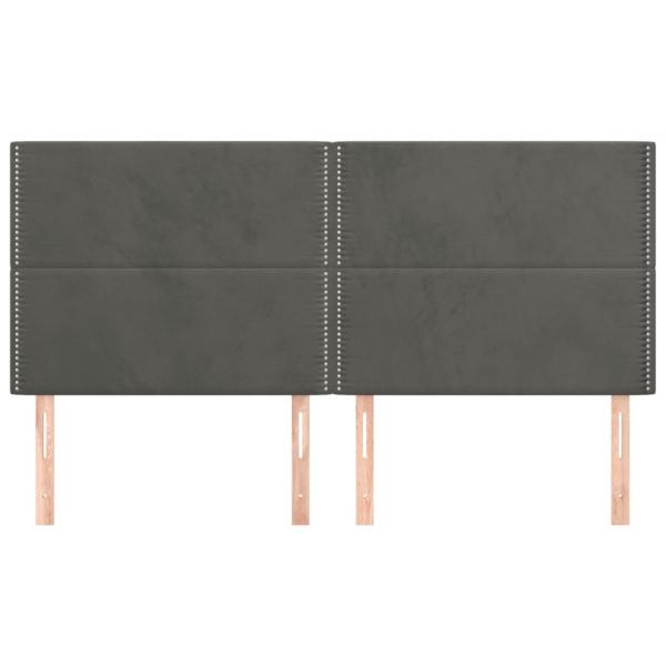 Kopfteile 4 Stk. Dunkelgrau 80x5x78/88 cm Samt
