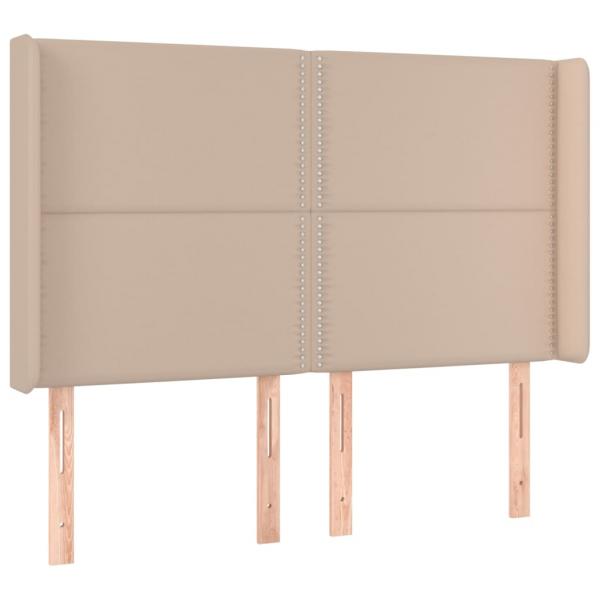 Kopfteil mit Ohren Cappuccino-Braun 147x16x118/128cm Kunstleder