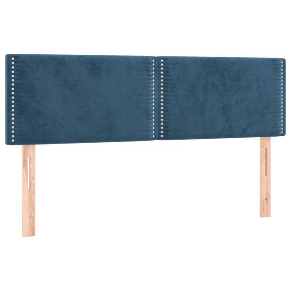 LED Kopfteil Dunkelblau 144x5x78/88 cm Samt