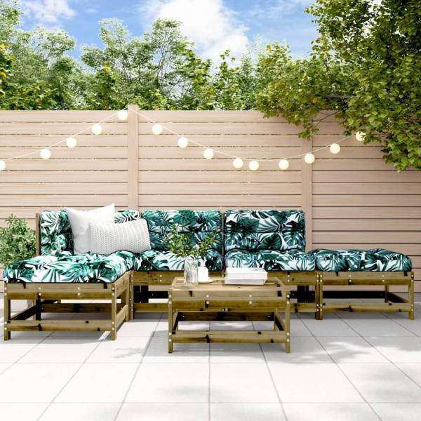 ARDEBO.de - 6-tlg. Garten-Lounge-Set Imprägniertes Kiefernholz