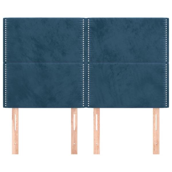Kopfteile 4 Stk. Dunkelblau 72x5x78/88 cm Samt