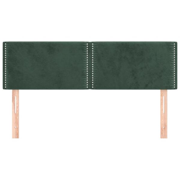 Kopfteile 2 Stk. Dunkelgrün 72x5x78/88 cm Samt