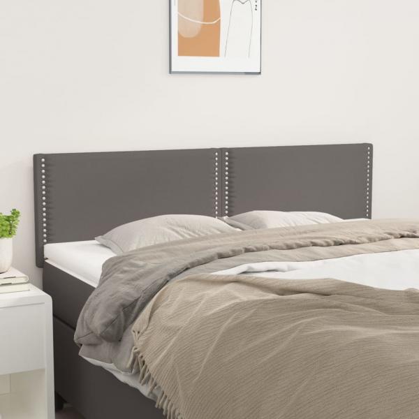 ARDEBO.de - Kopfteile 2 Stk. Grau 72x5x78/88 cm Kunstleder