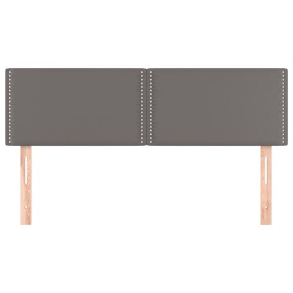 Kopfteile 2 Stk. Grau 72x5x78/88 cm Kunstleder