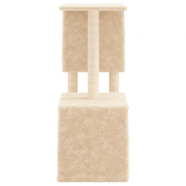 Kratzbaum mit Sisal-Kratzsäulen Creme 86 cm
