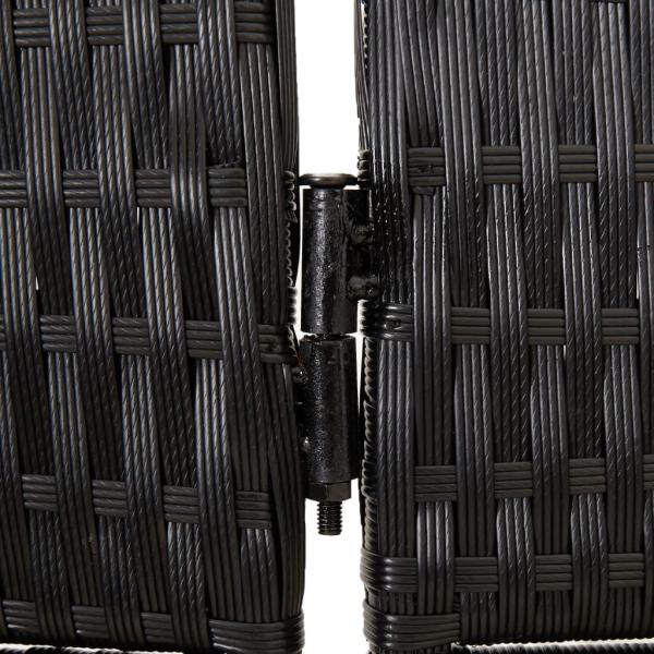 ARDEBO.de - Paravent 3-tlg. Schwarz Poly Rattan