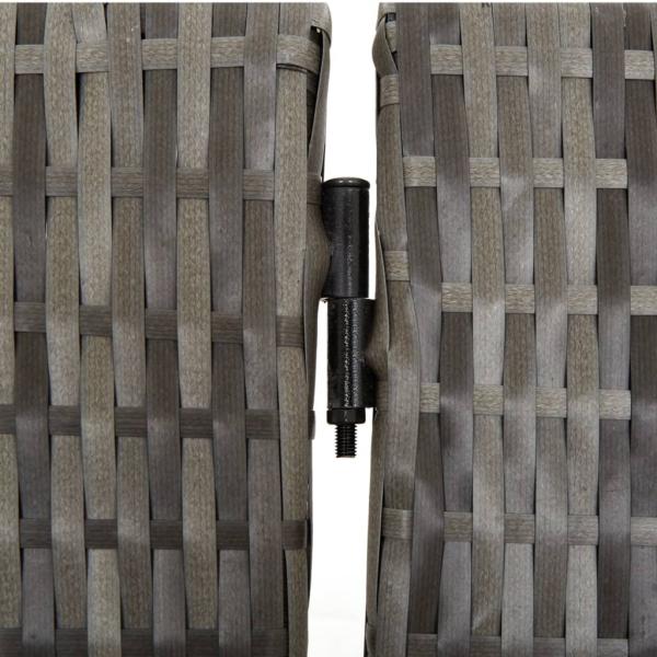 Paravent 6-tlg. Grau Poly Rattan