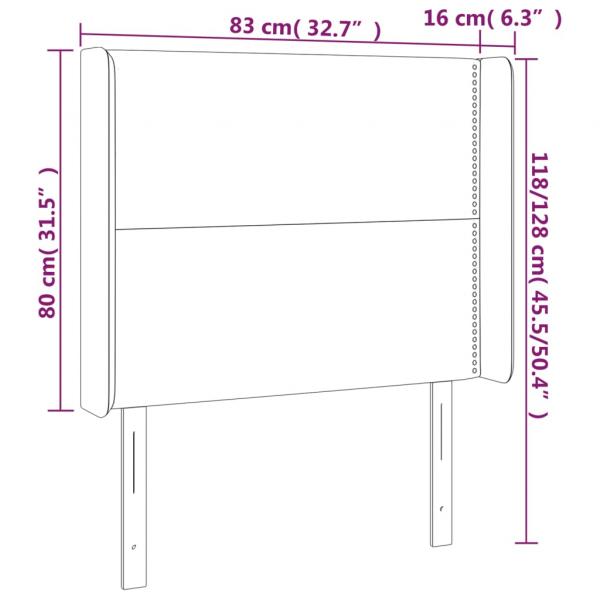 LED Kopfteil Creme 83x16x118/128 cm Stoff
