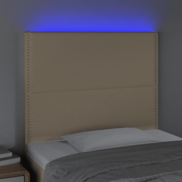 LED Kopfteil Creme 80x5x118/128 cm Stoff