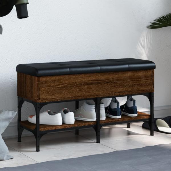 ARDEBO.de - Schuhbank Braun Eichen-Optik 82x32x45 cm Holzwerkstoff