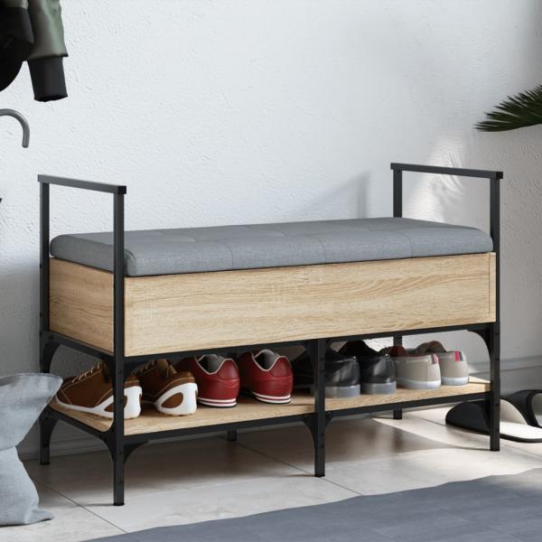 ARDEBO.de - Schuhbank Sonoma-Eiche 85,5x42x57,5 cm Holzwerkstoff