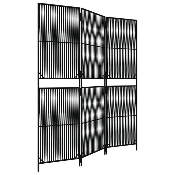 ARDEBO.de - Paravent 3-tlg. Schwarz Poly Rattan