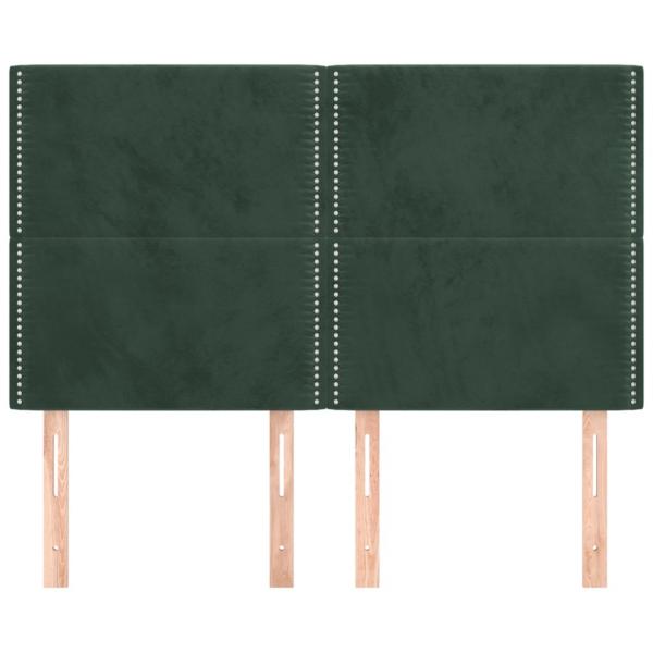 Kopfteile 4 Stk. Dunkelgrün 72x5x78/88 cm Samt