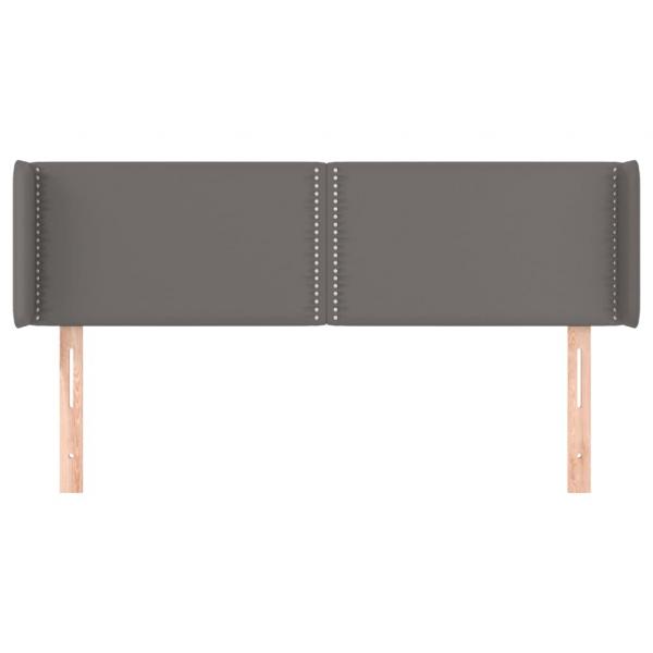 Kopfteil mit Ohren Grau 147x16x78/88 cm Kunstleder