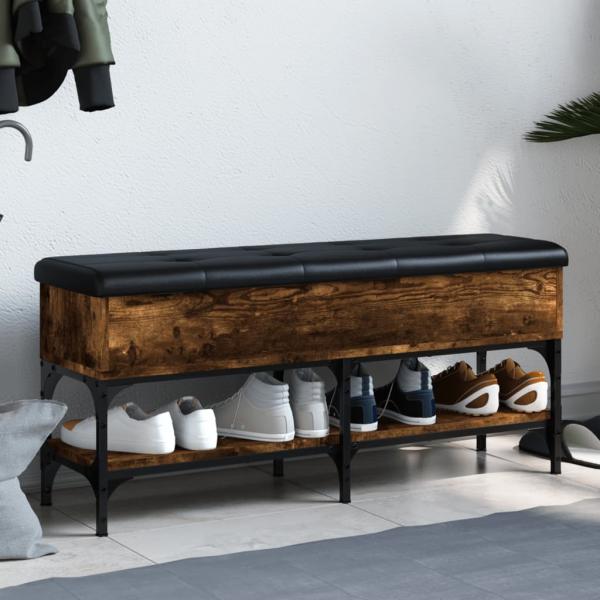 ARDEBO.de - Schuhbank Räuchereiche 102x32x45 cm Holzwerkstoff