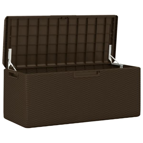 ARDEBO.de - Gartentruhe mit Sitzkissen Braun 350 L PP