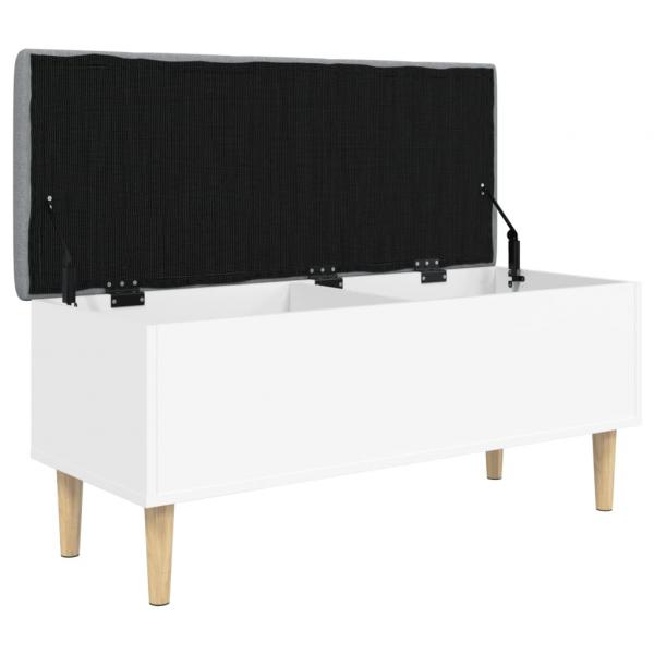 Sitzbank mit Stauraum Weiß 102x42x46 cm Holzwerkstoff
