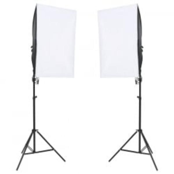 Fotostudio-Set mit Beleuchtung, Hintergrund und Reflektor