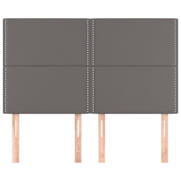Kopfteile 4 Stk. Grau 72x5x78/88 cm Kunstleder