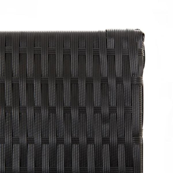 ARDEBO.de - Paravent 4-tlg. Schwarz Poly Rattan