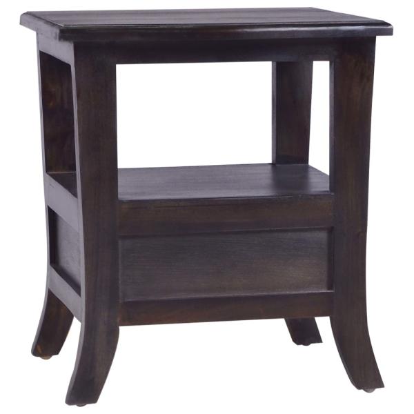 ARDEBO.de - Nachttisch Hellschwarz 40x40x45 cm Massivholz Mahagoni