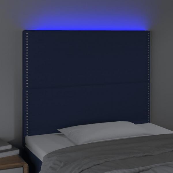 LED Kopfteil Blau 80x5x118/128 cm Stoff