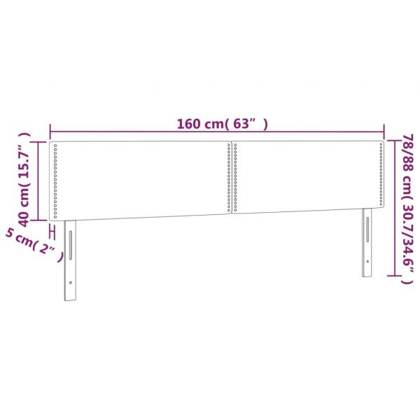 Kopfteile 2 Stk. Blau 80x5x78/88 cm Stoff