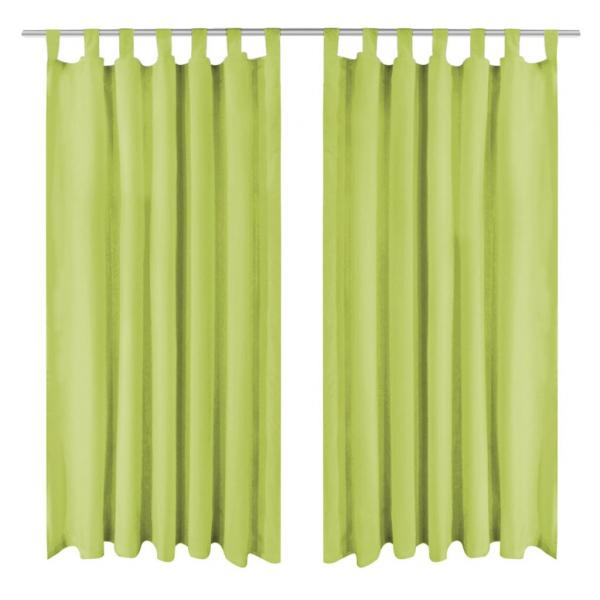 ARDEBO.de - Vorhänge Mikro-Satin 2 Stk. mit Schlaufen 140×225 cm Grün