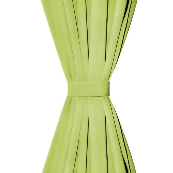 Vorhänge Mikro-Satin 2 Stk. mit Schlaufen 140×225 cm Grün