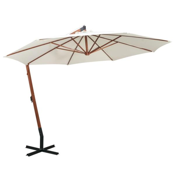 ARDEBO.de - Ampelschirm 350 cm Holzmast Weiß