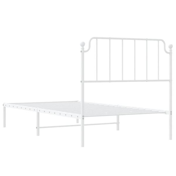 Bettgestell mit Kopfteil Metall Weiß 100x200 cm