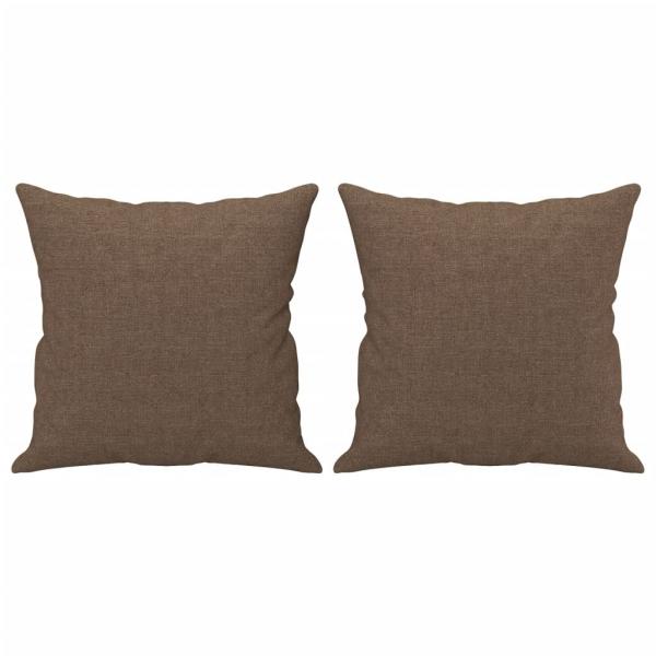 2-Sitzer-Sofa mit Zierkissen Braun 120 cm Stoff