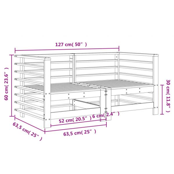 Garten-Ecksofas 2 Stk. Grau Massivholz Kiefer