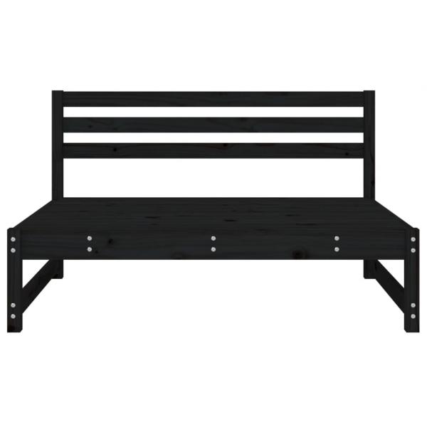Garten-Mittelsofa Schwarz 120x80 cm Massivholz Kiefer