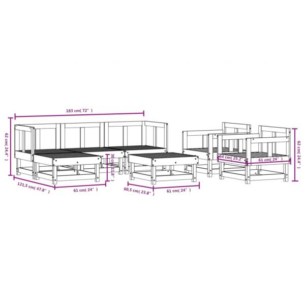 7-tlg. Garten-Lounge-Set Massivholz Kiefer