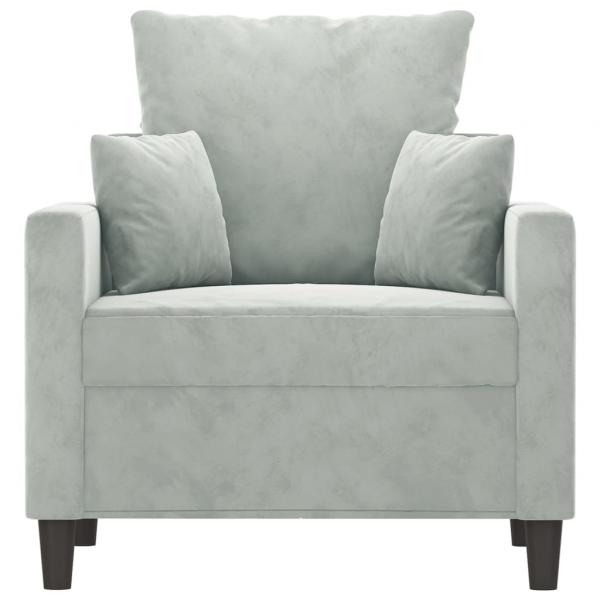 Sessel Hellgrau 60 cm Samt