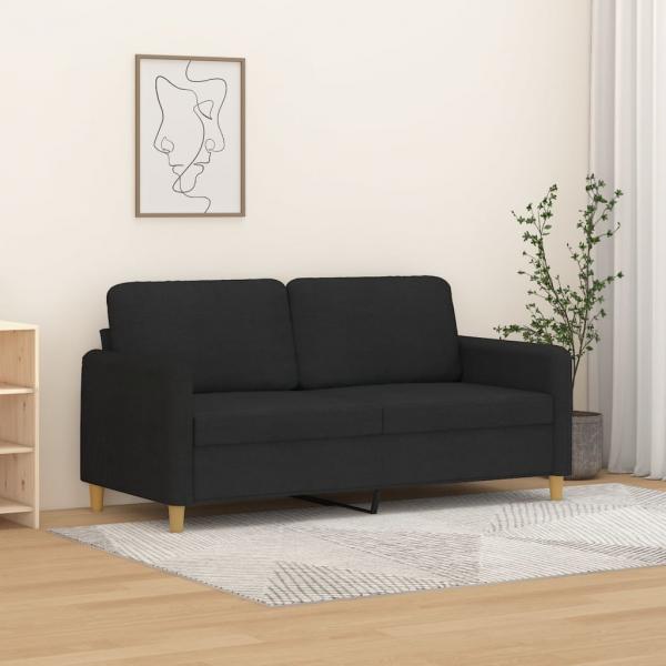 ARDEBO.de - 2-Sitzer-Sofa Schwarz 140 cm Stoff